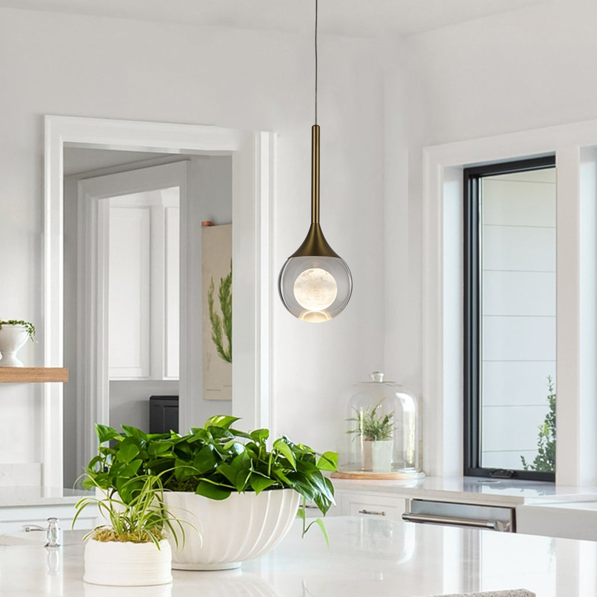 Ivy Bronx Modern Crystal Dimmable Led Pendant Light Wayfair