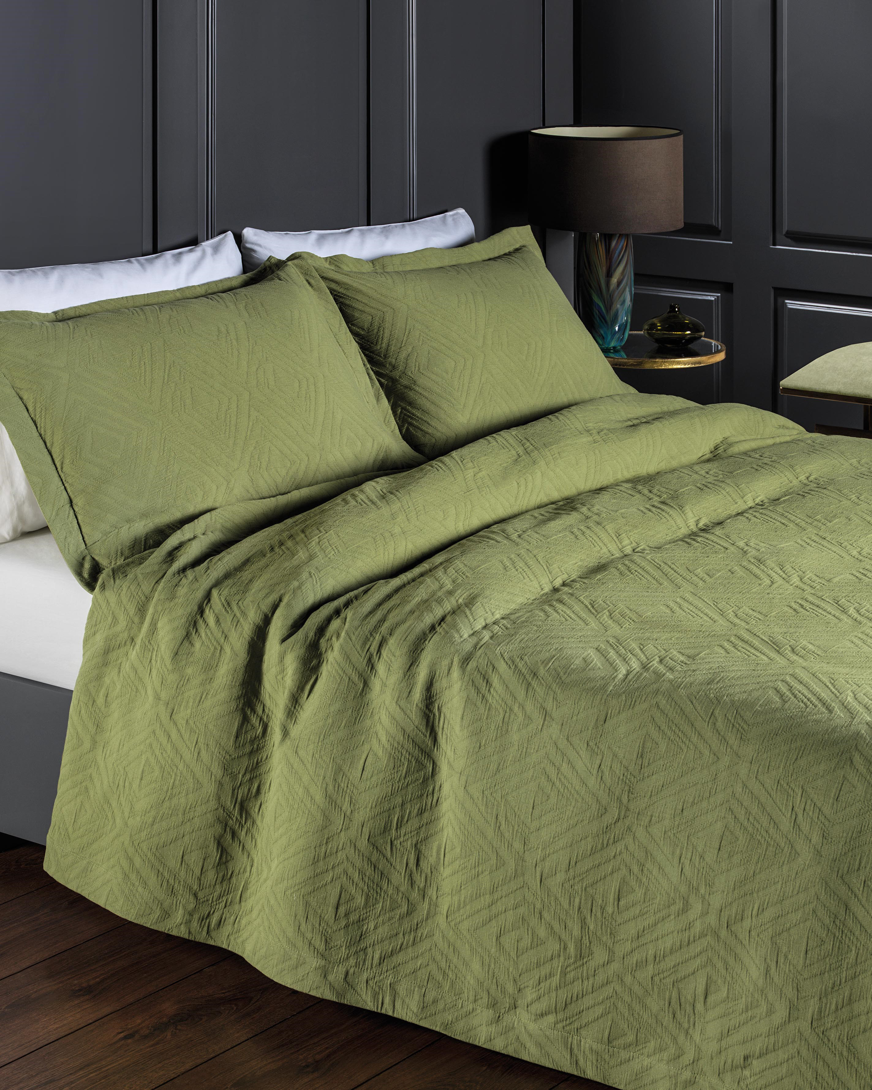 Ebern Designs Camaron Olive Green Bedspread Wayfair.co.uk