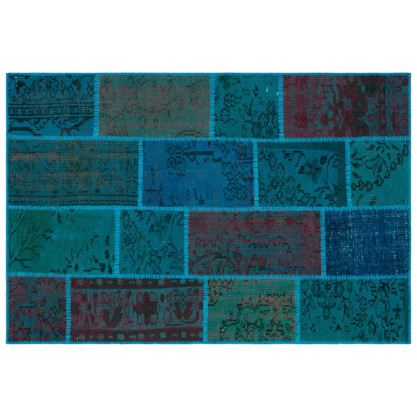 Latitude Vive Pultneyville Iskece Hand-Knotted Wool Turquoise Rug ...