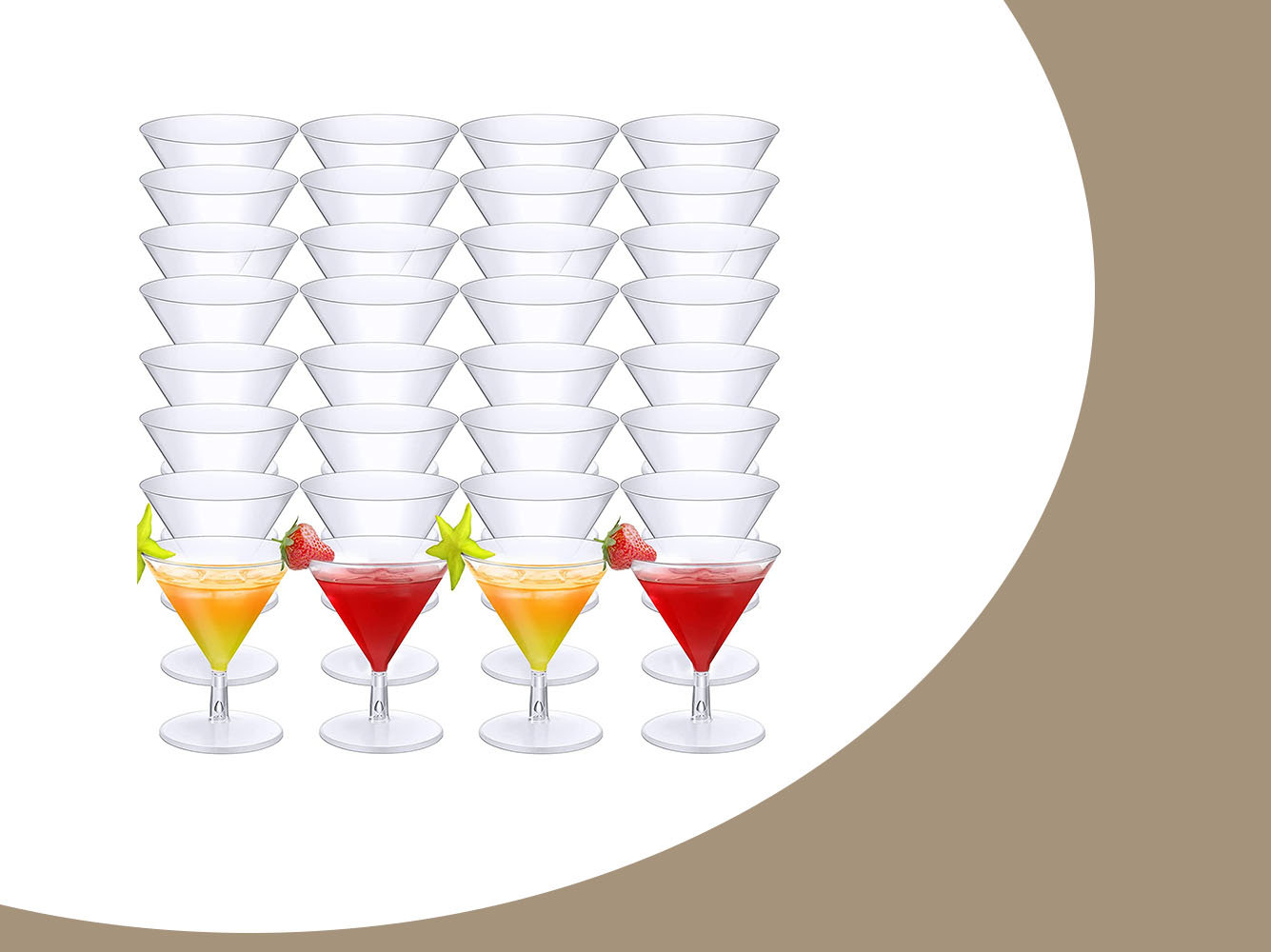 Eternal Night Clear Plastic Martini Glasses 2Oz Disposable Cocktail Glasses Mini Dessert Cups