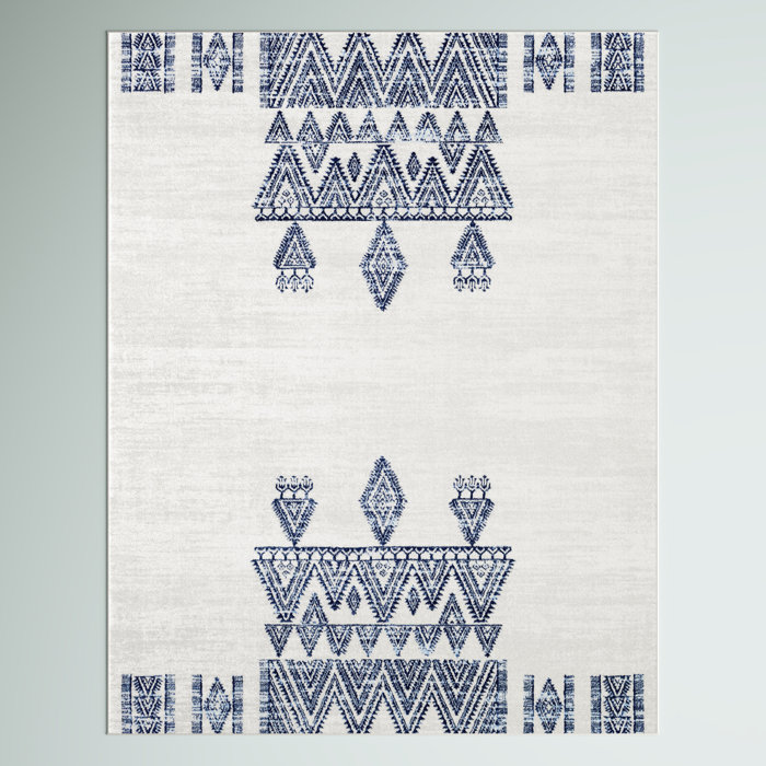 Zipcode Design™ Herrod Performance Gray/Blue Rug & Reviews | Wayfair