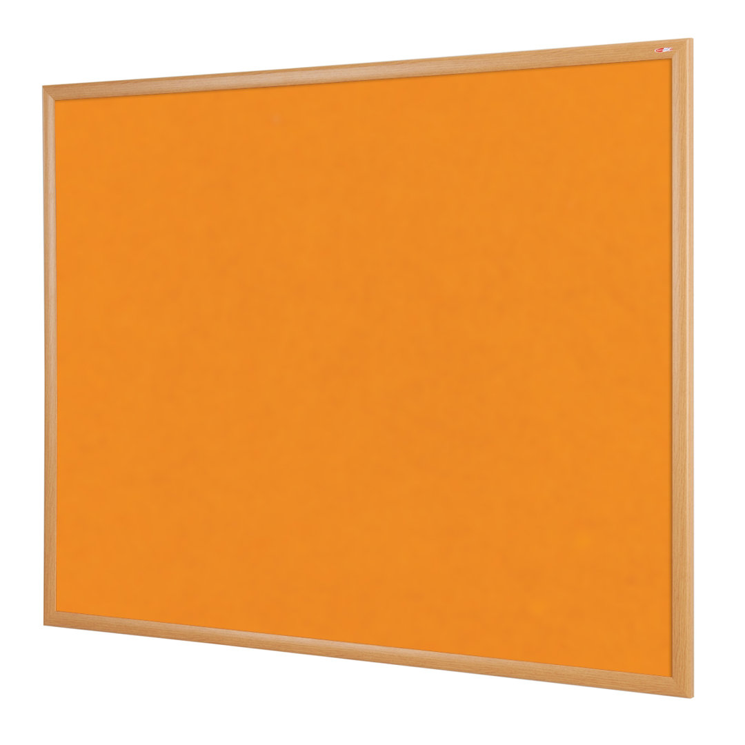 ClearAmbient Wandmontierte Pinnwand Größe: 60 cm H x 90 cm B, Farbe: Orangener Nylon-Schlingenflor