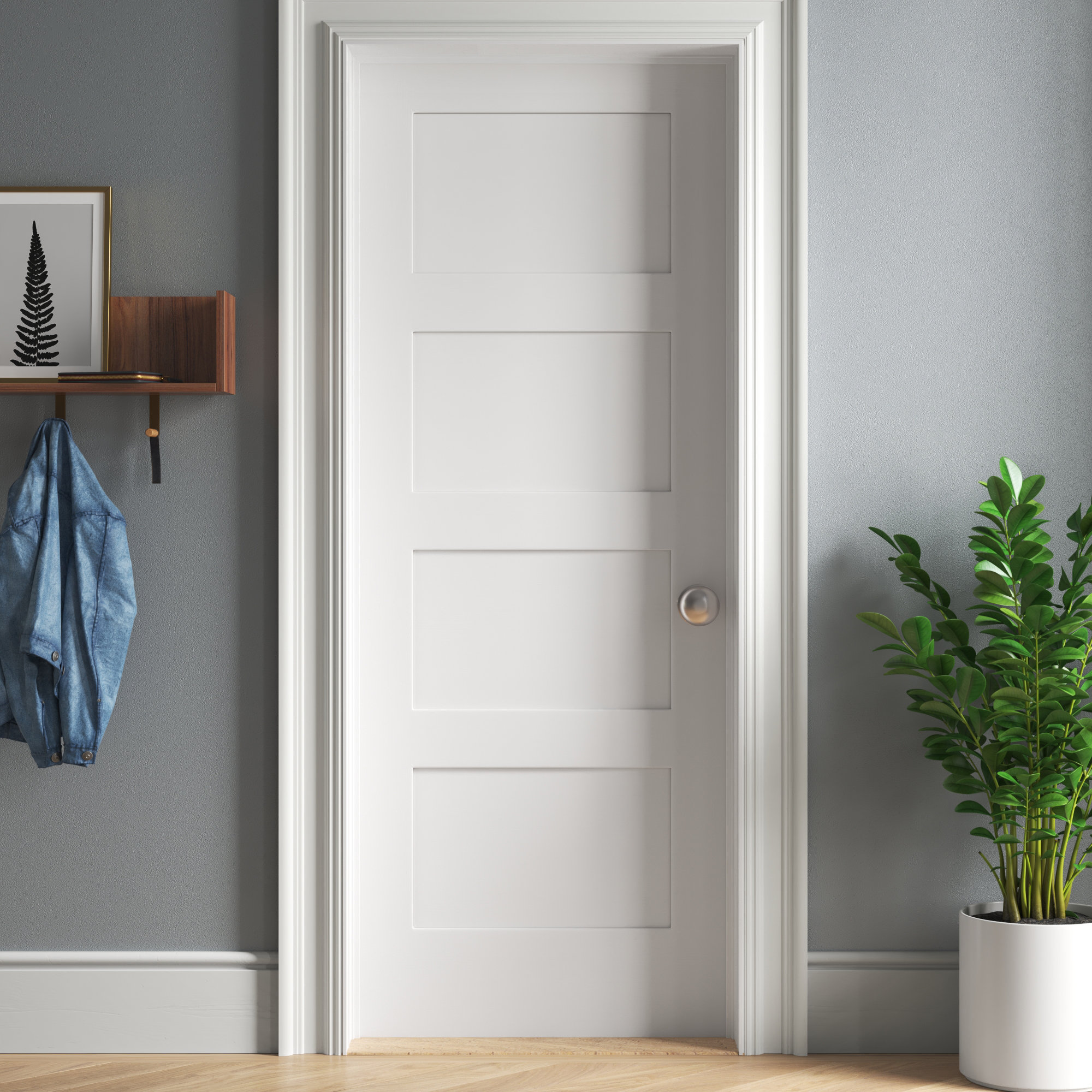 Trimlite Primed 4 Panel Interior Shaker Door Slab & Reviews Wayfair