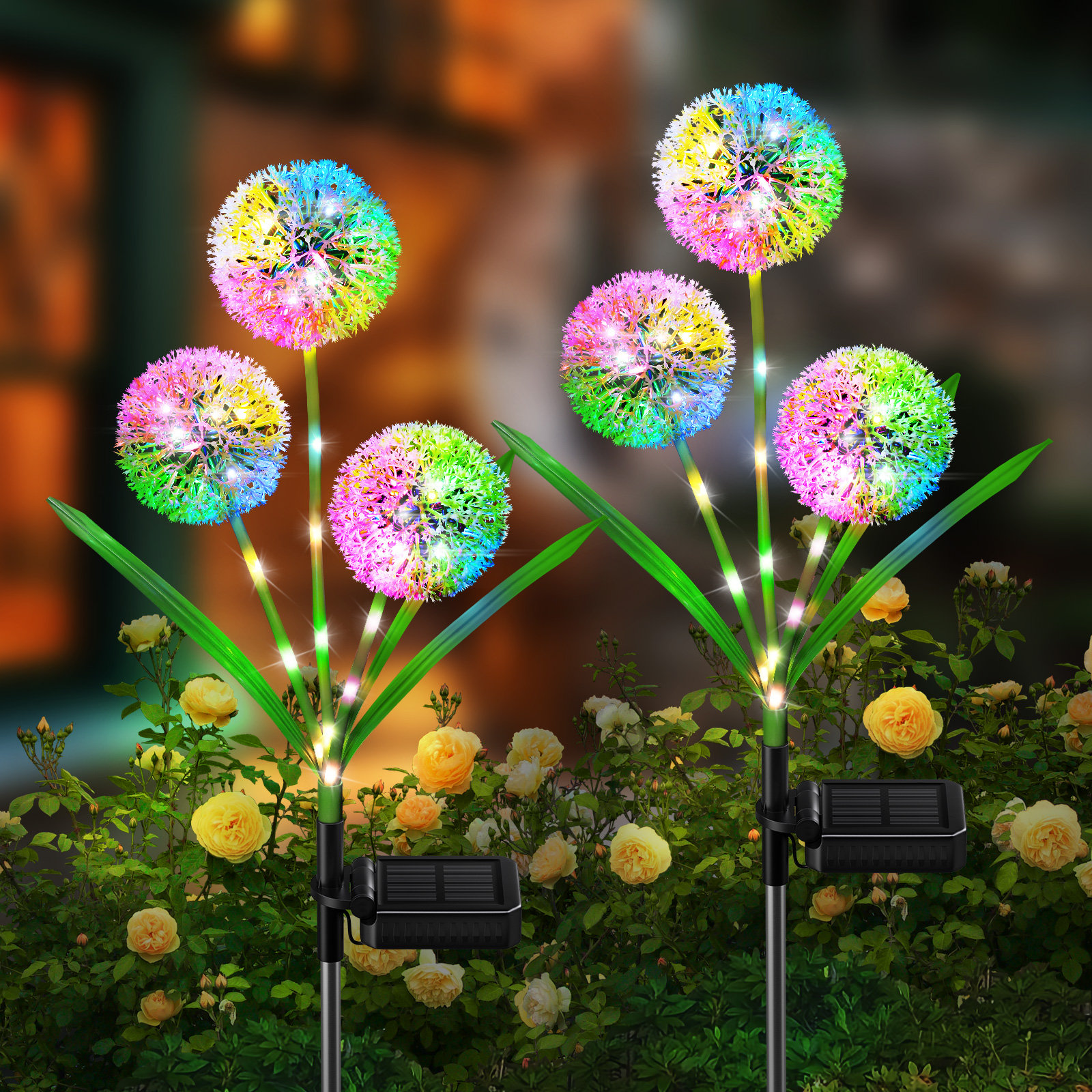 OPVM-4 Packs Christmas Berry Solar Garden Light With Multiple Colors Auto On Off Solar Lights Outdoor Swaying Wind Christmas Decorating Outdoor Yard Light