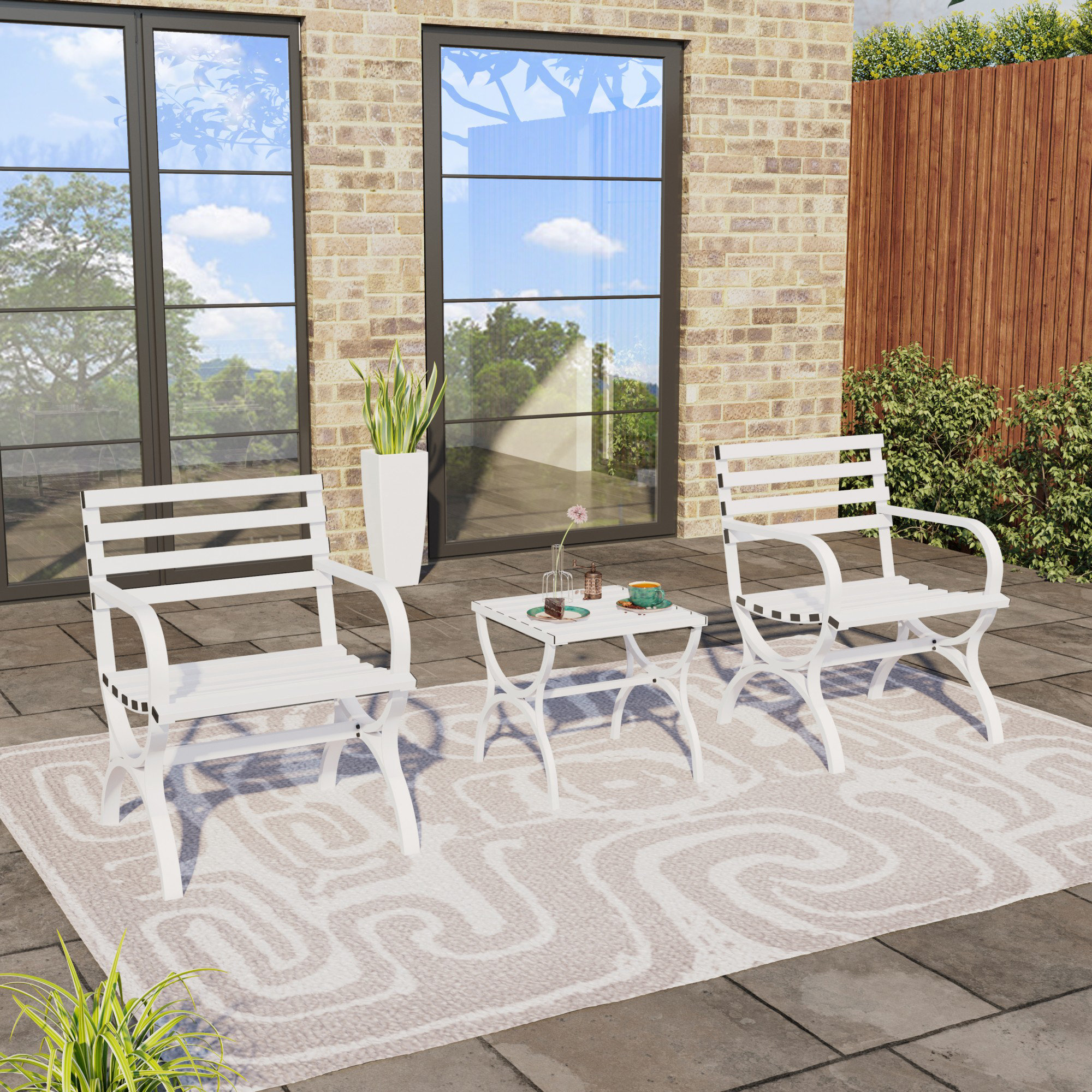 Red Barrel Studio® Garden Bench and Side Table Wayfair