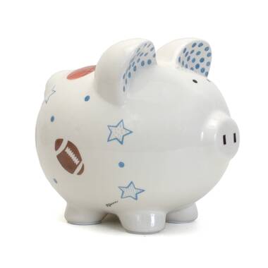 Blue Child to Cherish Ceramic Polka Dot Elephant Piggy Bank for Boys 