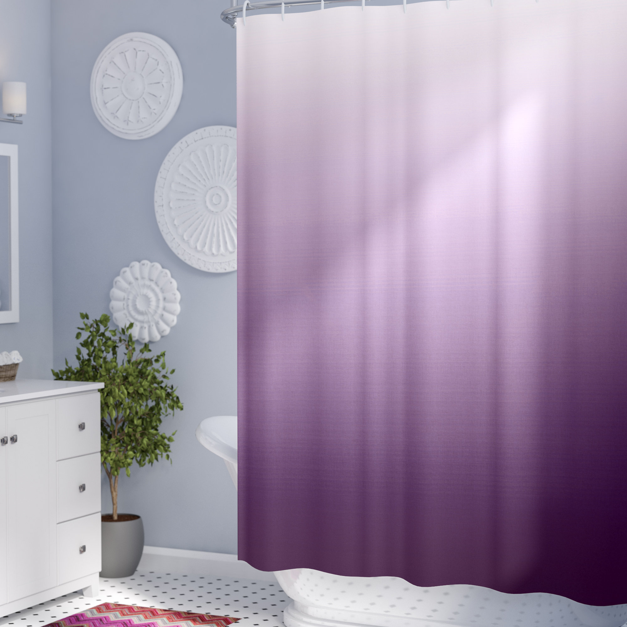 shower curtain hooks purple