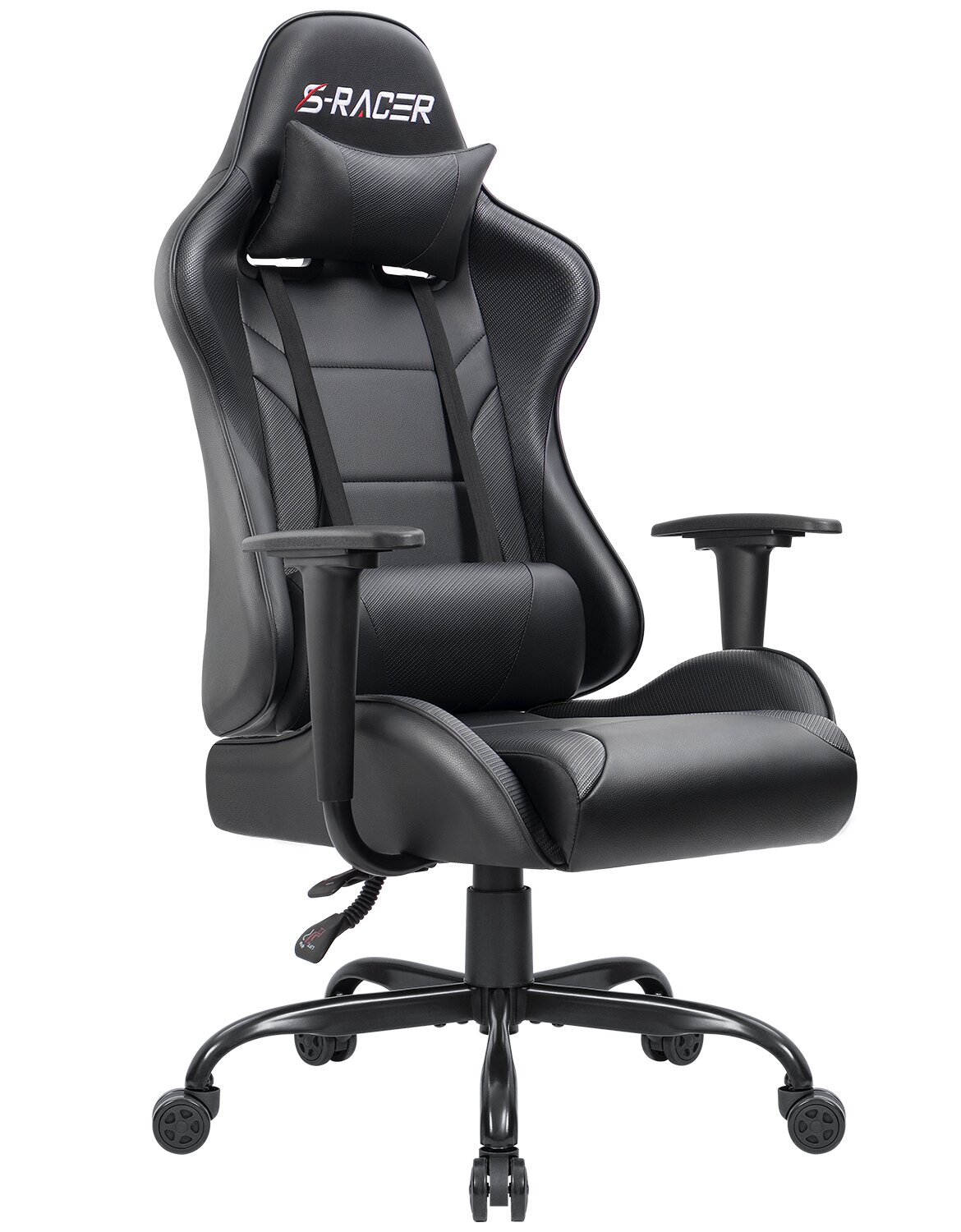 Gaming Chair Reclining Backrest Gamer Racing Office Chair w Cushions Racer Seat 