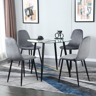 Modern Dining Chairs With Black Metal Legs Style SET OF 2 High Quality Kitchen 