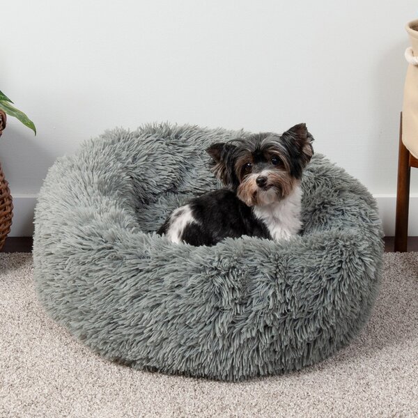 Cozy Pet Bed Padded Fleece Faux Fur Machine Washable XS 24" x 16" Small Dog Cat 