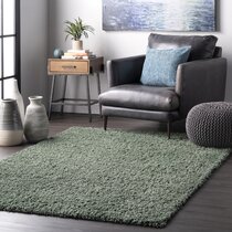 Buddy Washable Rug Shaggy Quick Dry Easy Care Rug 80x 120cm Green More Sizes 