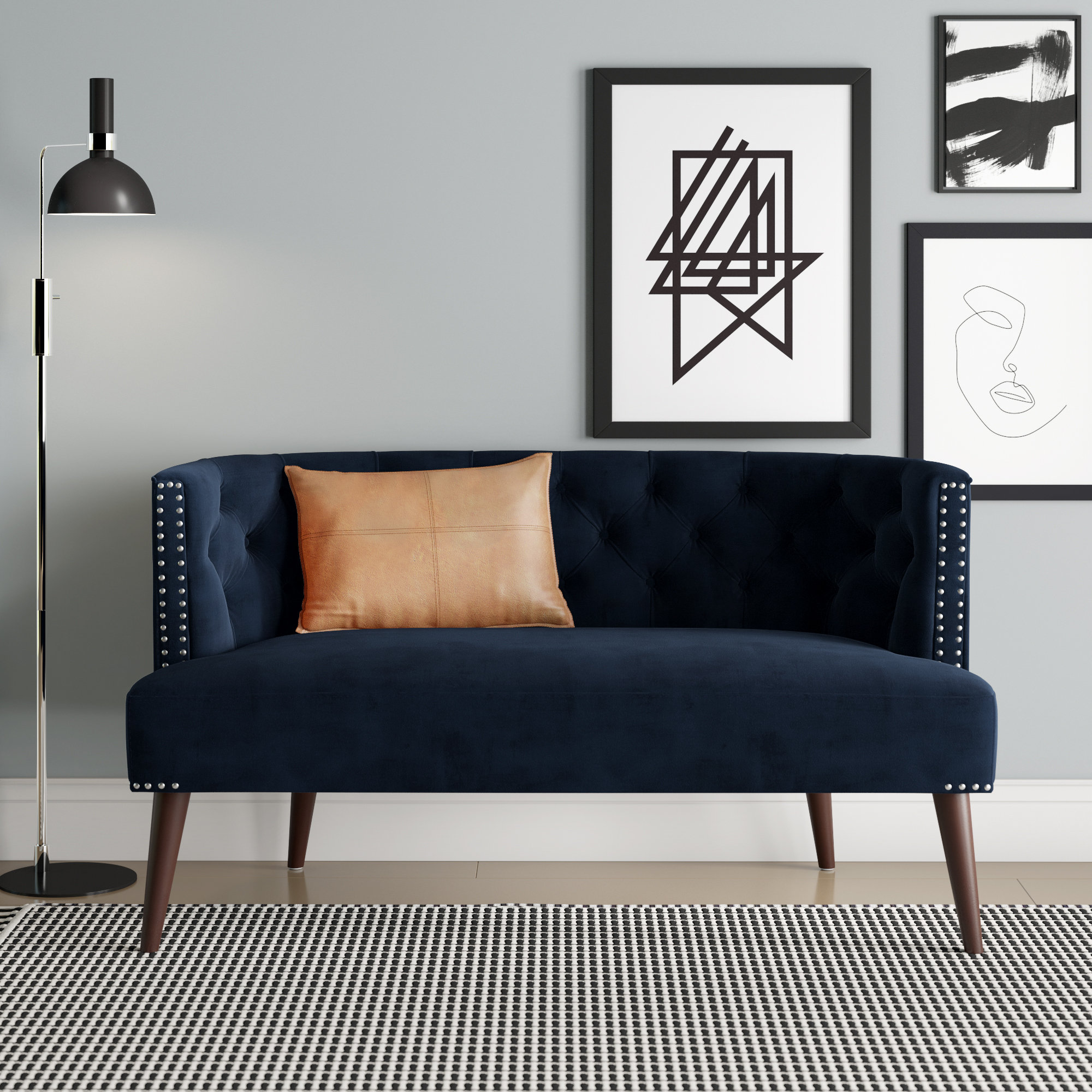 House of Hampton® 56'' Upholstered Settee & Reviews Wayfair