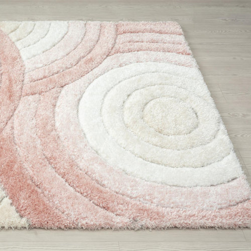 Orren Ellis Koo Performance Pink/Ivory Rug & Reviews | Wayfair