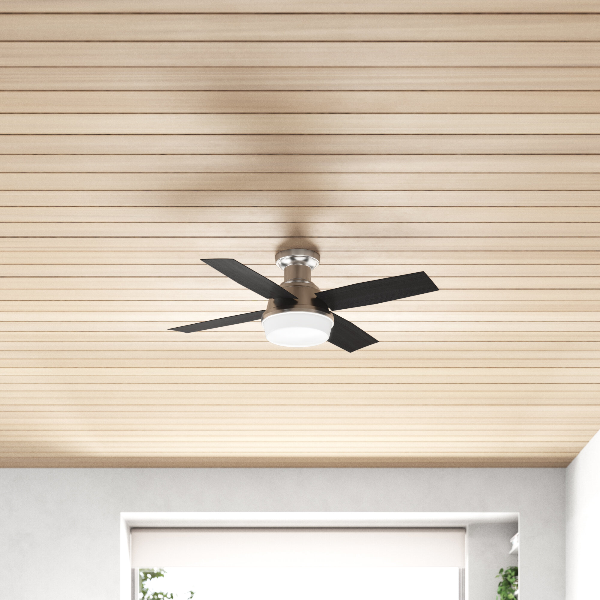 Ceiling Fan Hunter Dempsey 52 in Low Profile No Light Indoor Noble Bronze Home 