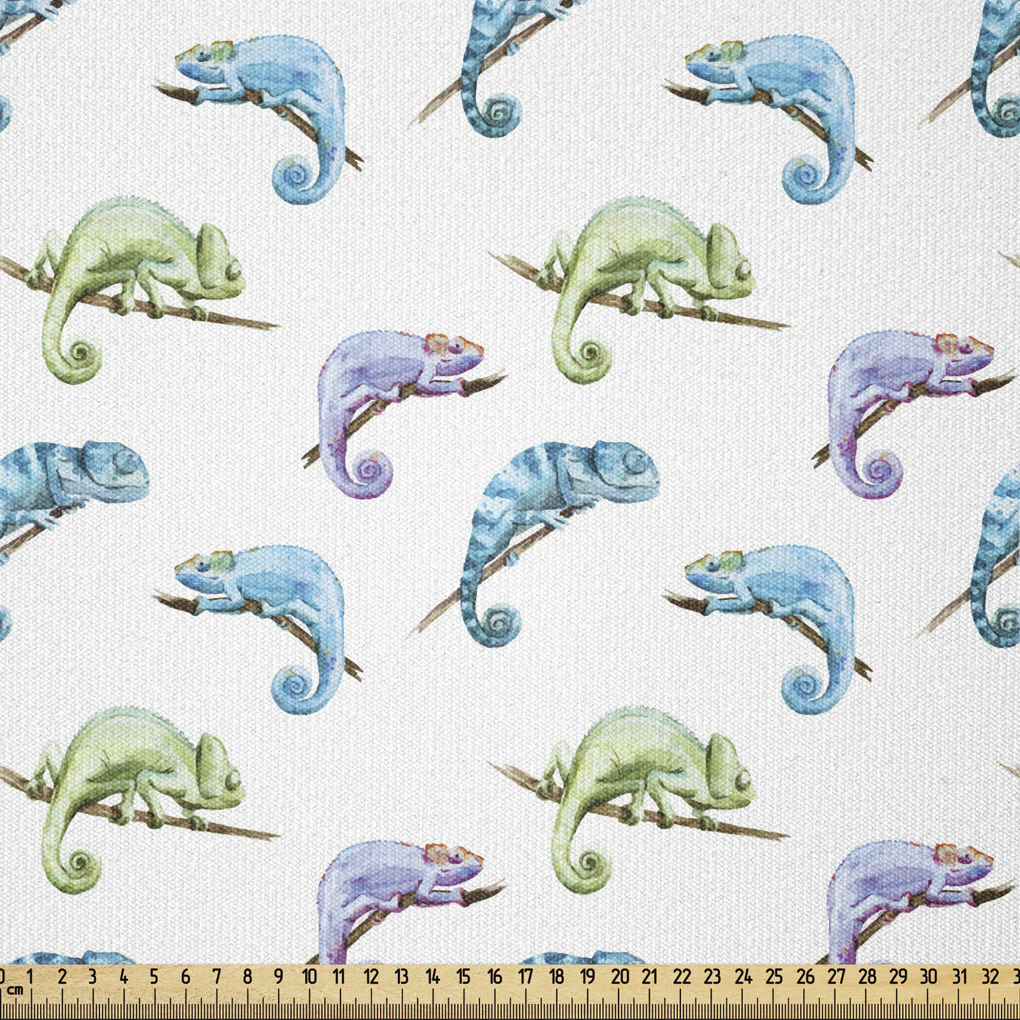 East Urban Home Reptile Fabric By The Yard, Watercolor Style Pattern ...