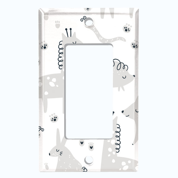 WorldAcc Zoo Animals Paws 1-Gang Rocker Wall Plate | Wayfair