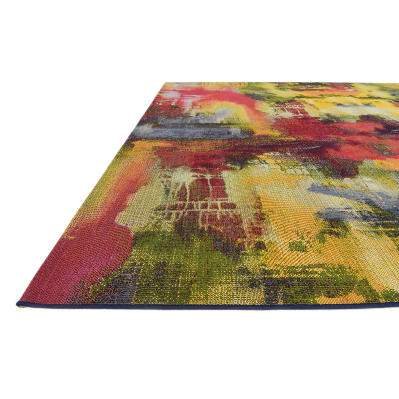 17 Stories Trona Green/Blue Indoor/Outdoor Rug & Reviews | Wayfair