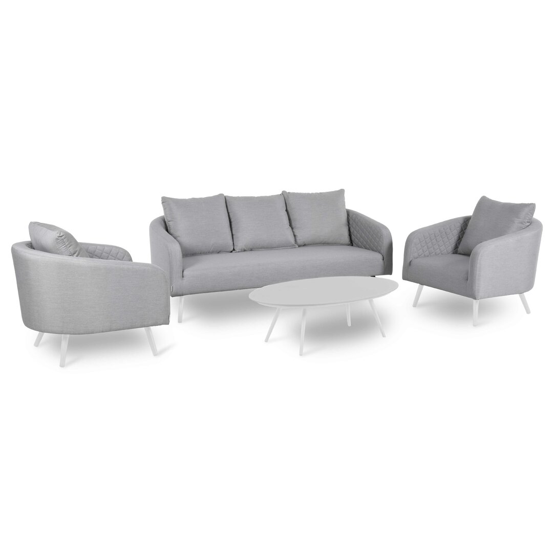 Sladkowski Outdoor Fabric 3 Seat Sofa Set gray,white