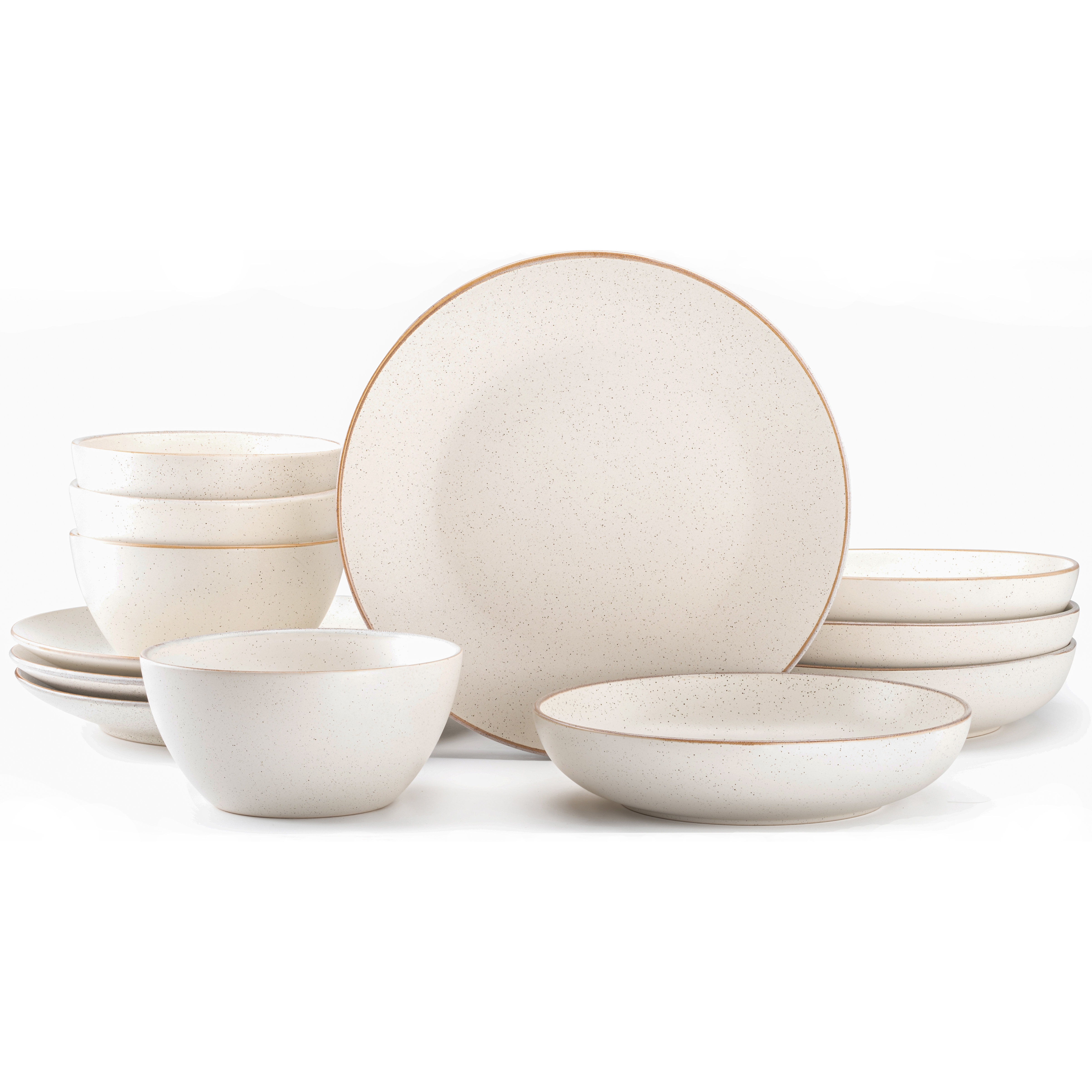 Mercer41 Deschanel Handmade Stoneware Dinnerware Set of 12 & Reviews Wayfair