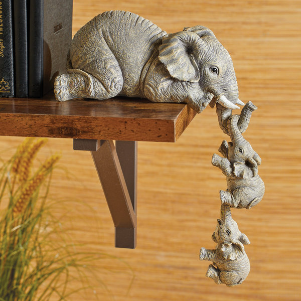 Hand Elephant figurine wood Hand Carved Animal Decor Lucky Gift 