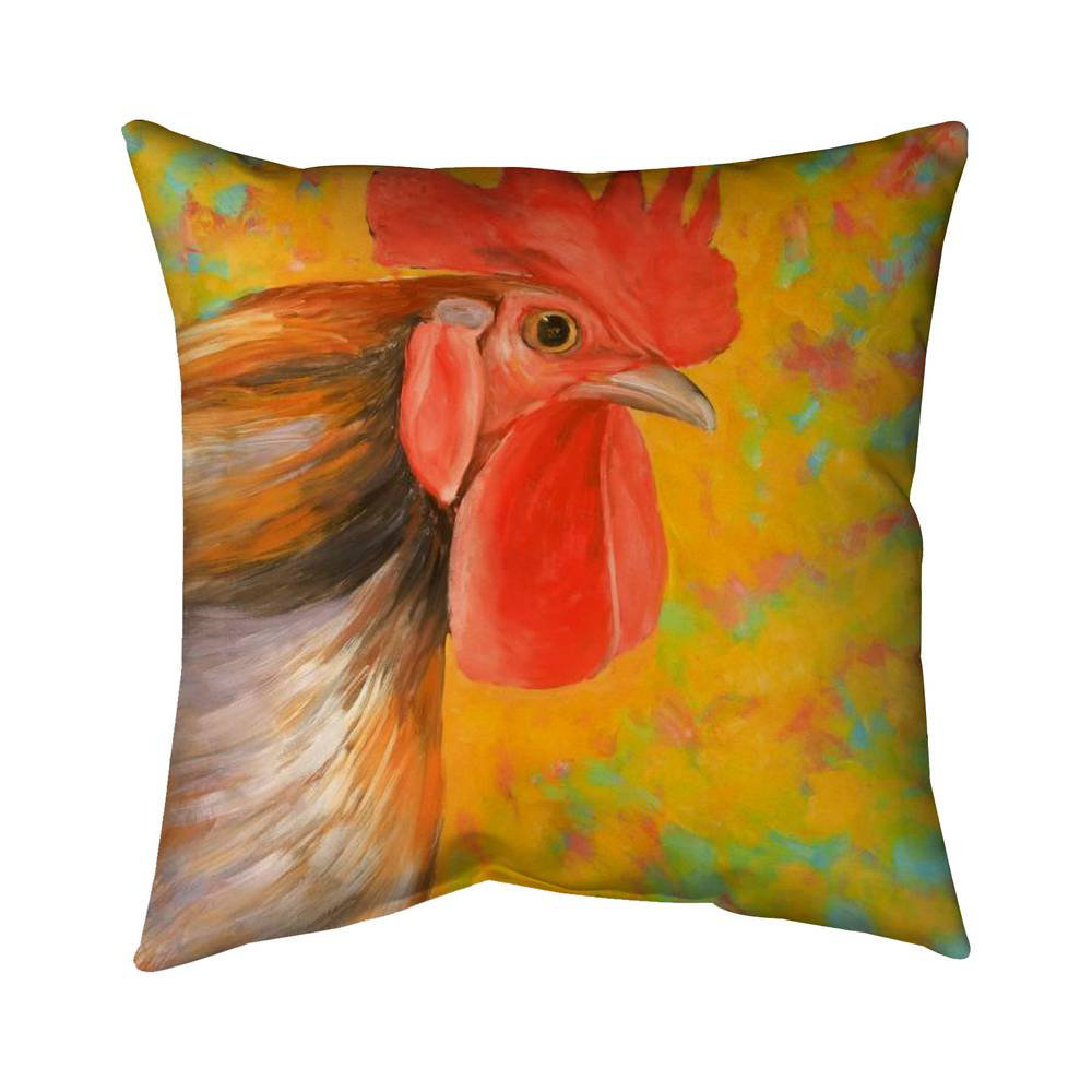 Begin Edition International Inc. Colorful Rooster Square Throw Pillow Cover Wayfair