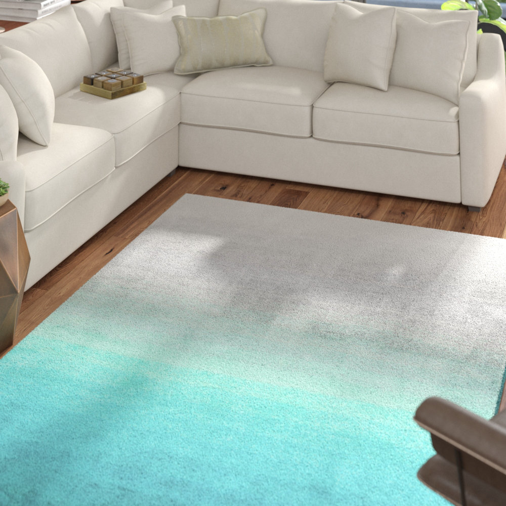 Wrought Studio Thomason Turquoise Area Rug & Reviews Wayfair