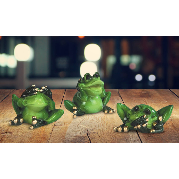 Trinx Demush 3-Piece Hear-No, See-No, Speak-No Evil Frog Animal Figurine  Set | Wayfair