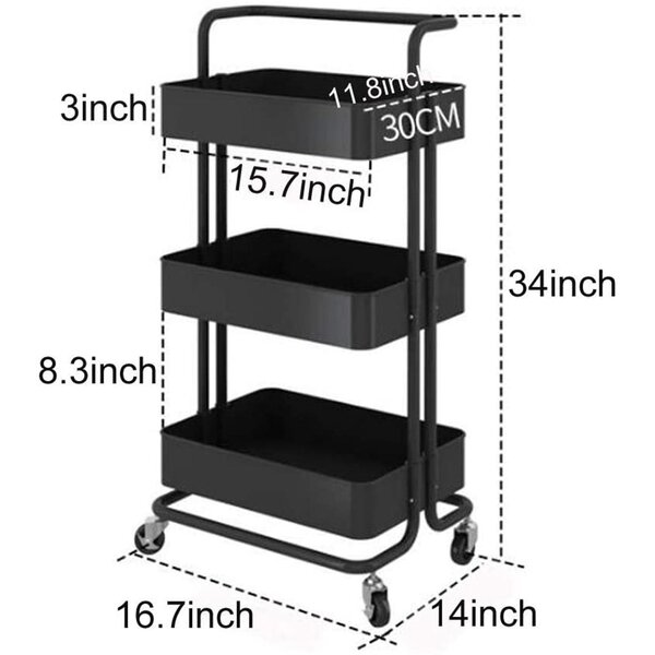 Details about   Utility Cart Trolley Organizer Storage 3Tier Tool Service Rolling Salon SpaY301F 