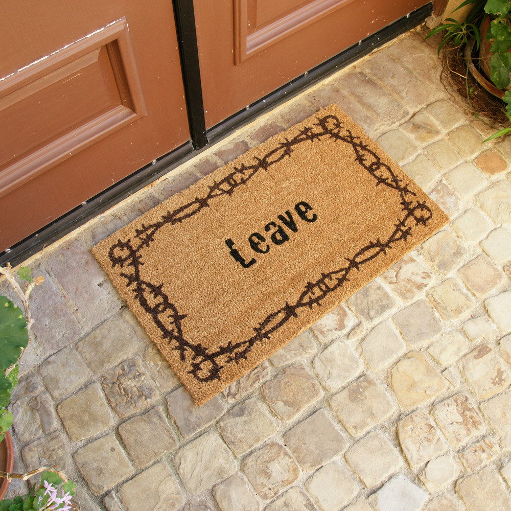 Trinx Leave 30 in. x 18 in. NonSlip Outdoor Door Mat
