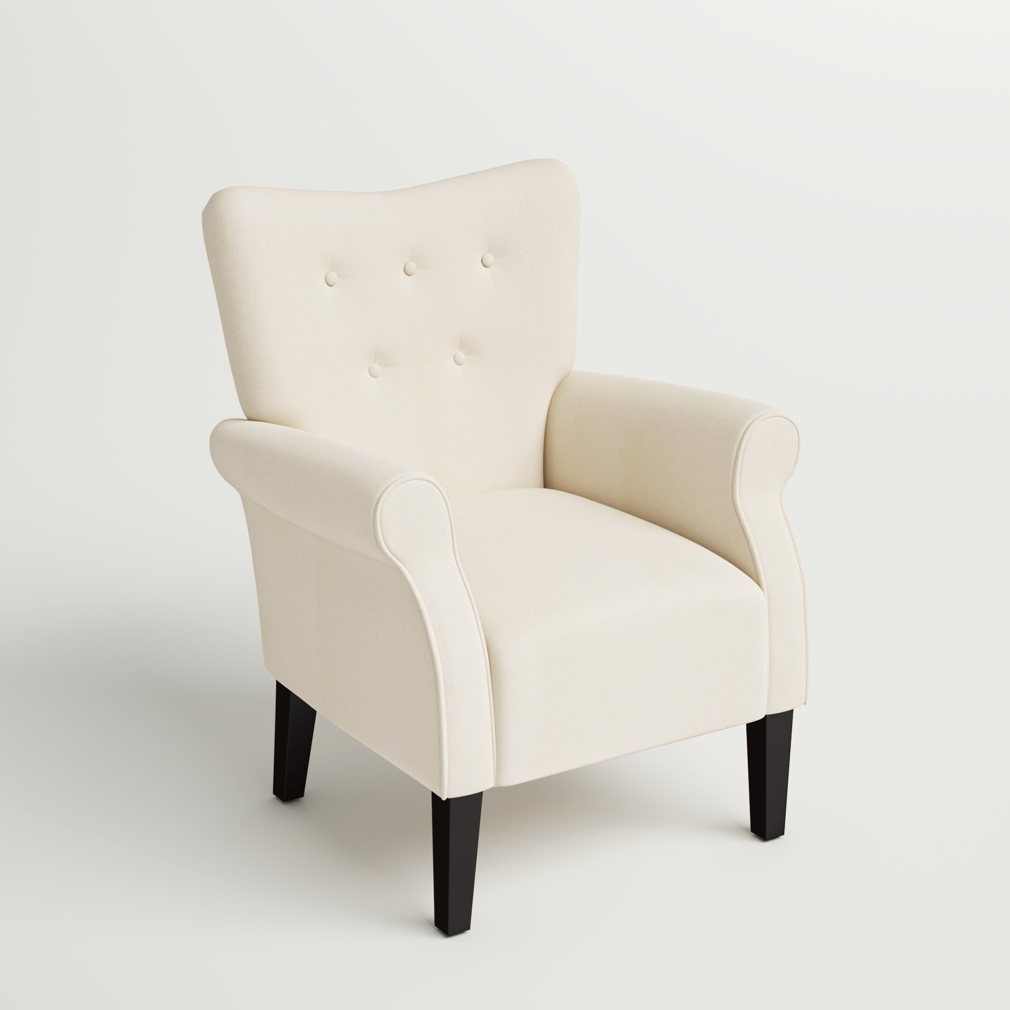 Louisburg 30.31” Wide Tufted Linen Armchair