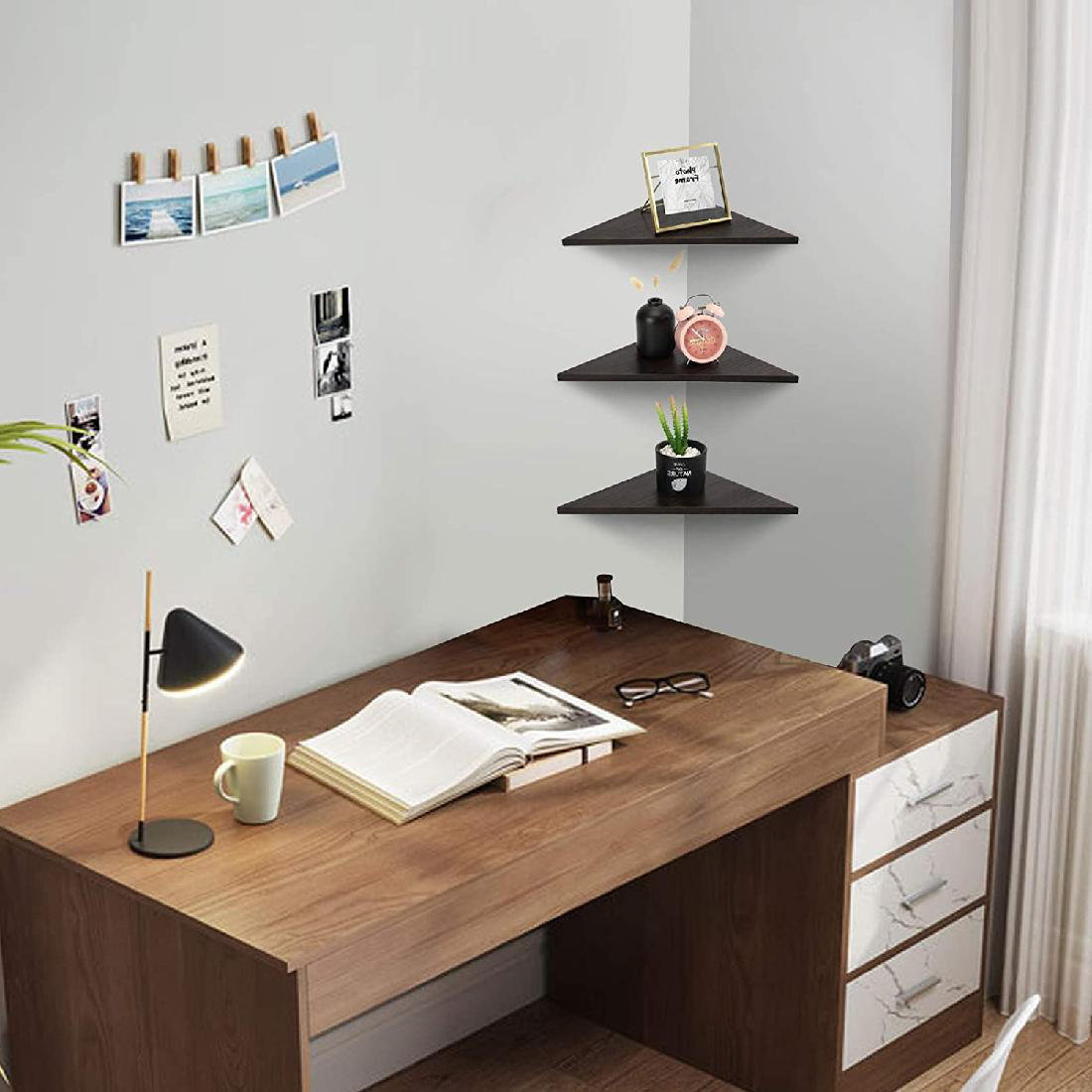 Latitude Run® Opheikens 3 Piece Triangle Pine Solid Wood Corner Shelf Wayfair