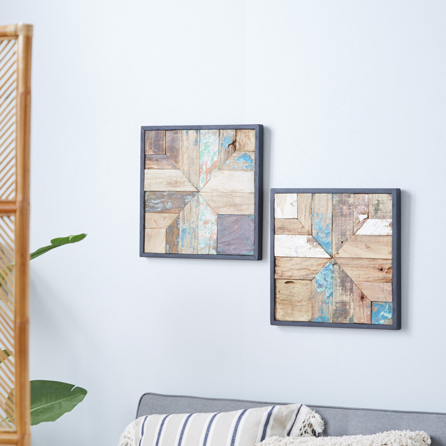 Foundry Select 2 Piece Teak Wood Wall Décor Set Wayfair