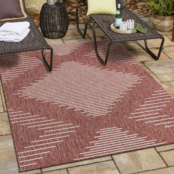 Union Rustic Light Red Indoor/Outdoor Rug | Wayfair