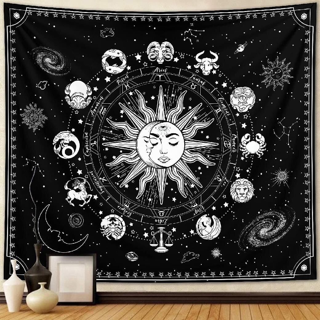 Sun Moon Tarot Tapestry Wall Hanging Table Cloth Astrology Wall Art Vintage SHP 