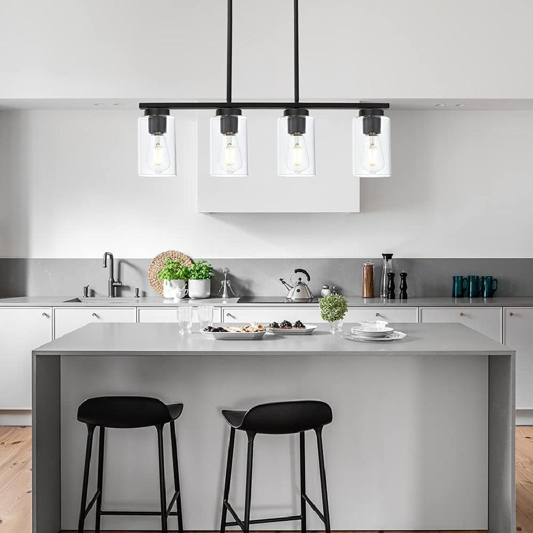 Longshore Tides 4 Light Black Kitchen Island Lighting Modern Ceiling
