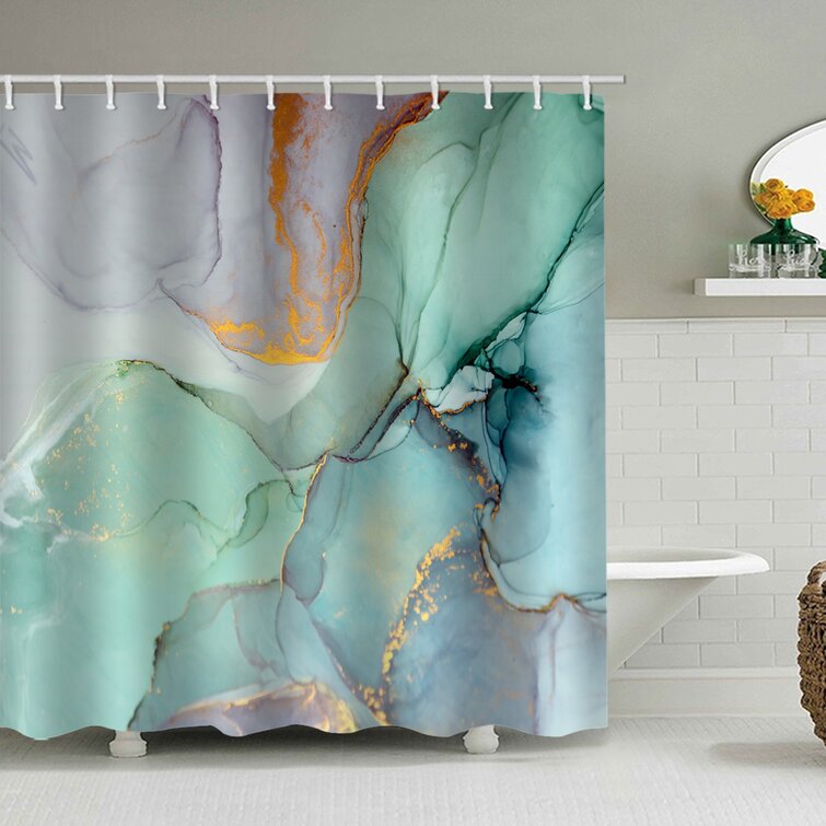 Black pebble stones Bathroom Shower Curtain Waterproof Fabric w/12 Hooks 71*71in 
