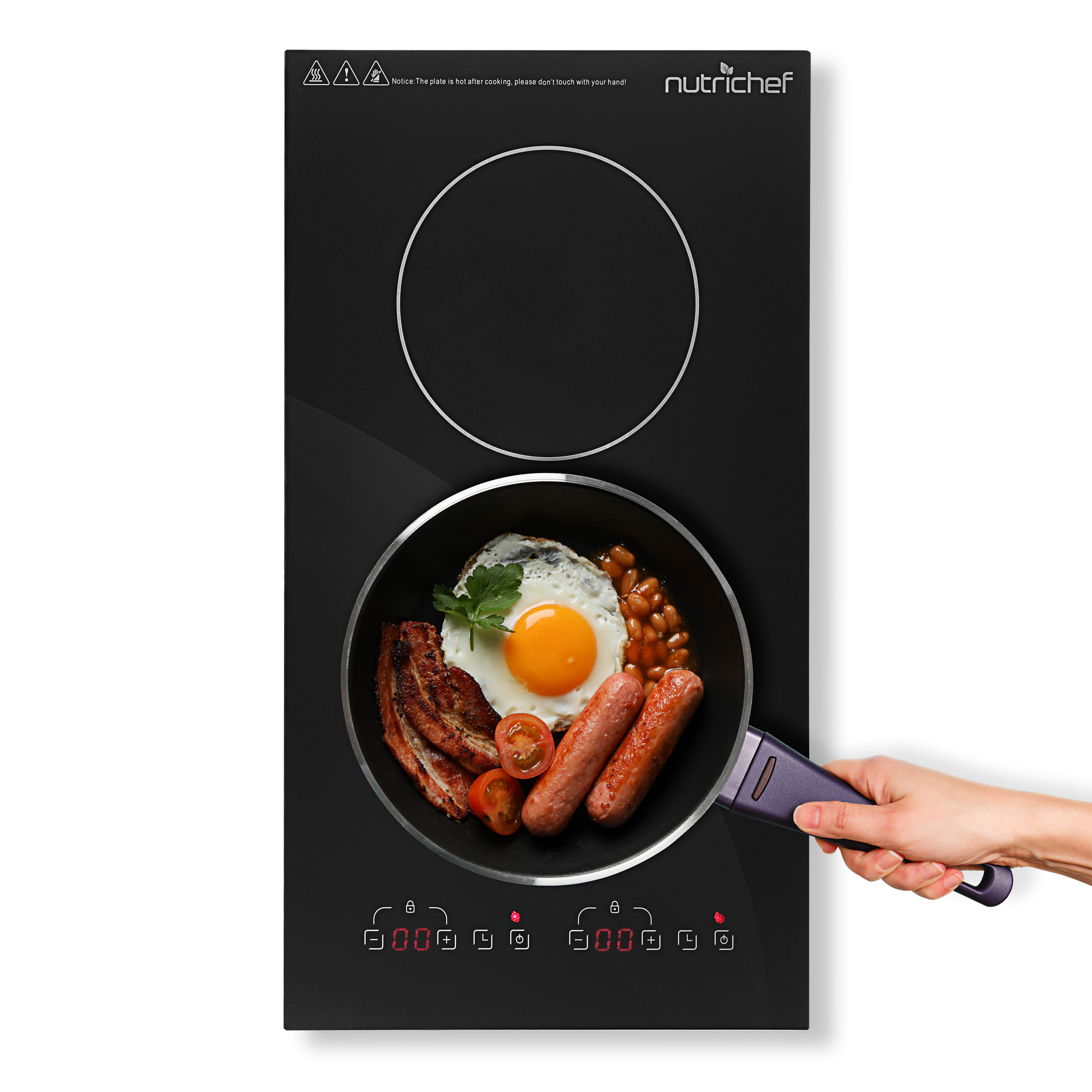 NutriChef Dual Induction Cooktop Double Countertop Burner With
