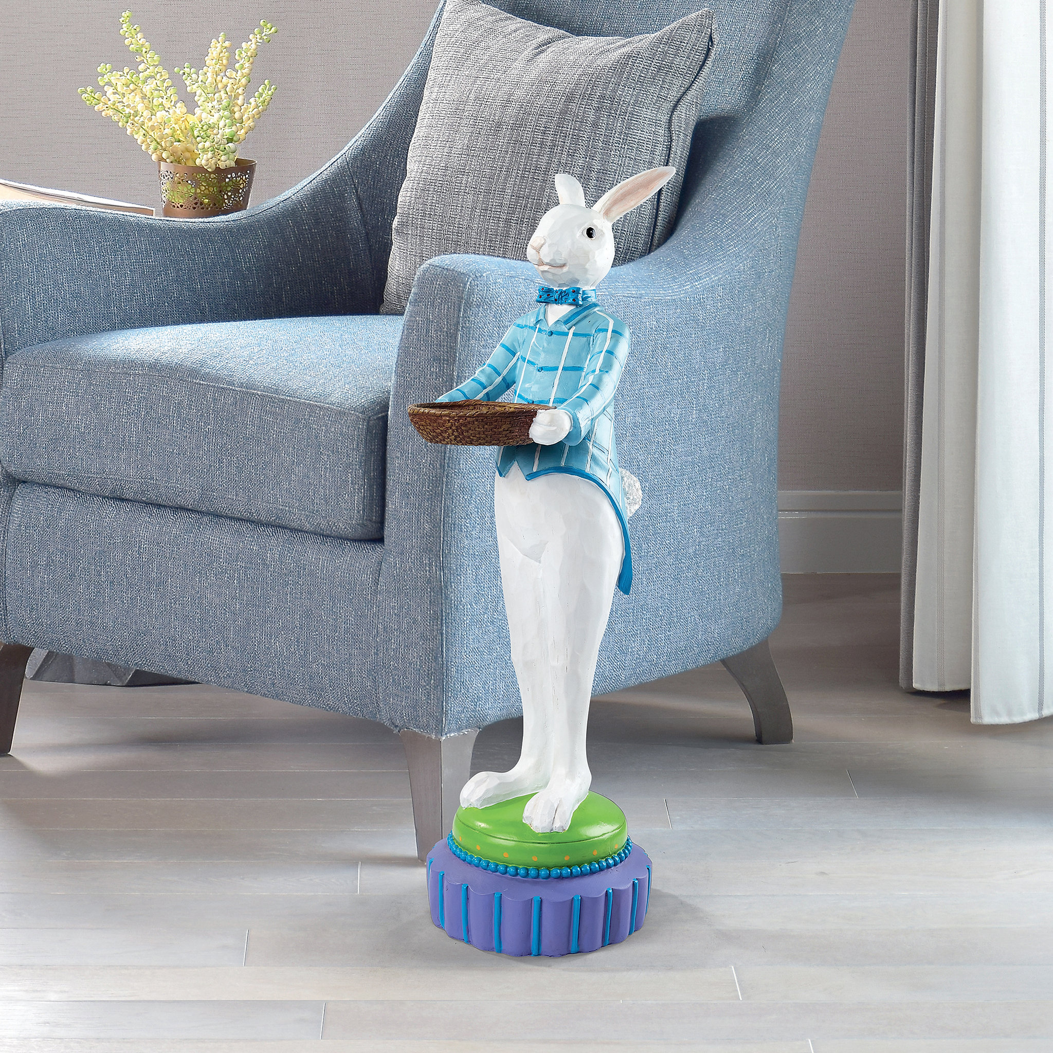 Design Toscano Standing Rabbit Butler with Bowl Figurine | Wayfair