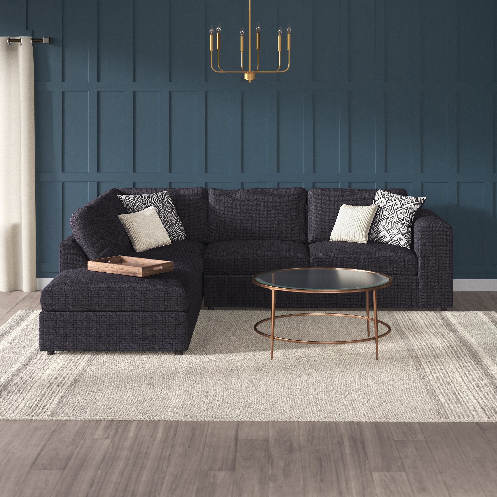 Mercury Row® Isaacs 2 Piece Upholstered Sectional & Reviews Wayfair