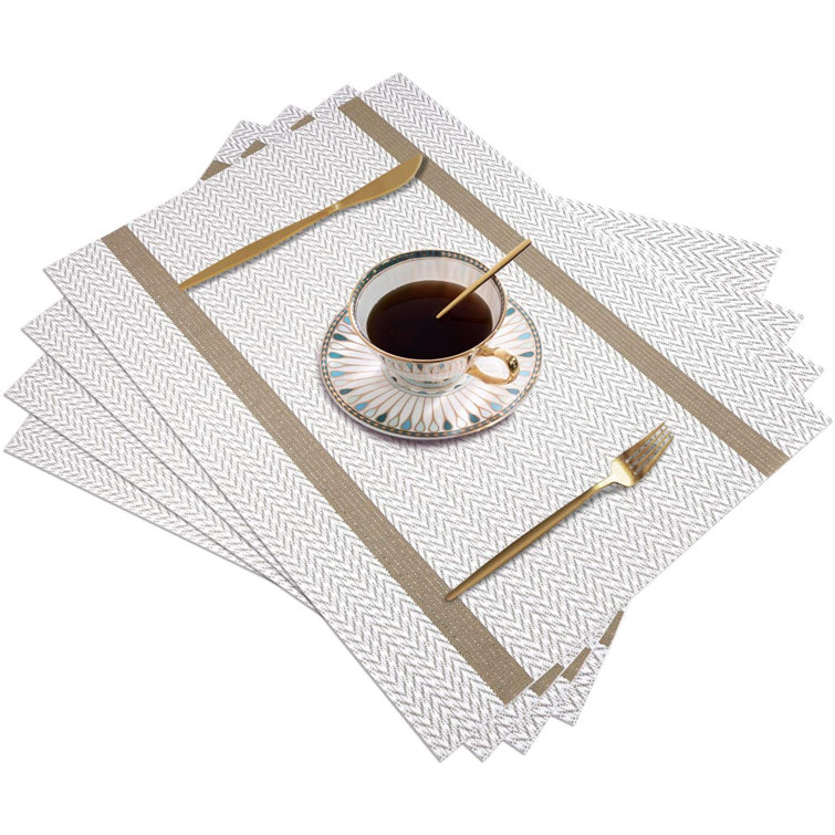 Melachi Vinyl Striped Rectangular Placemat