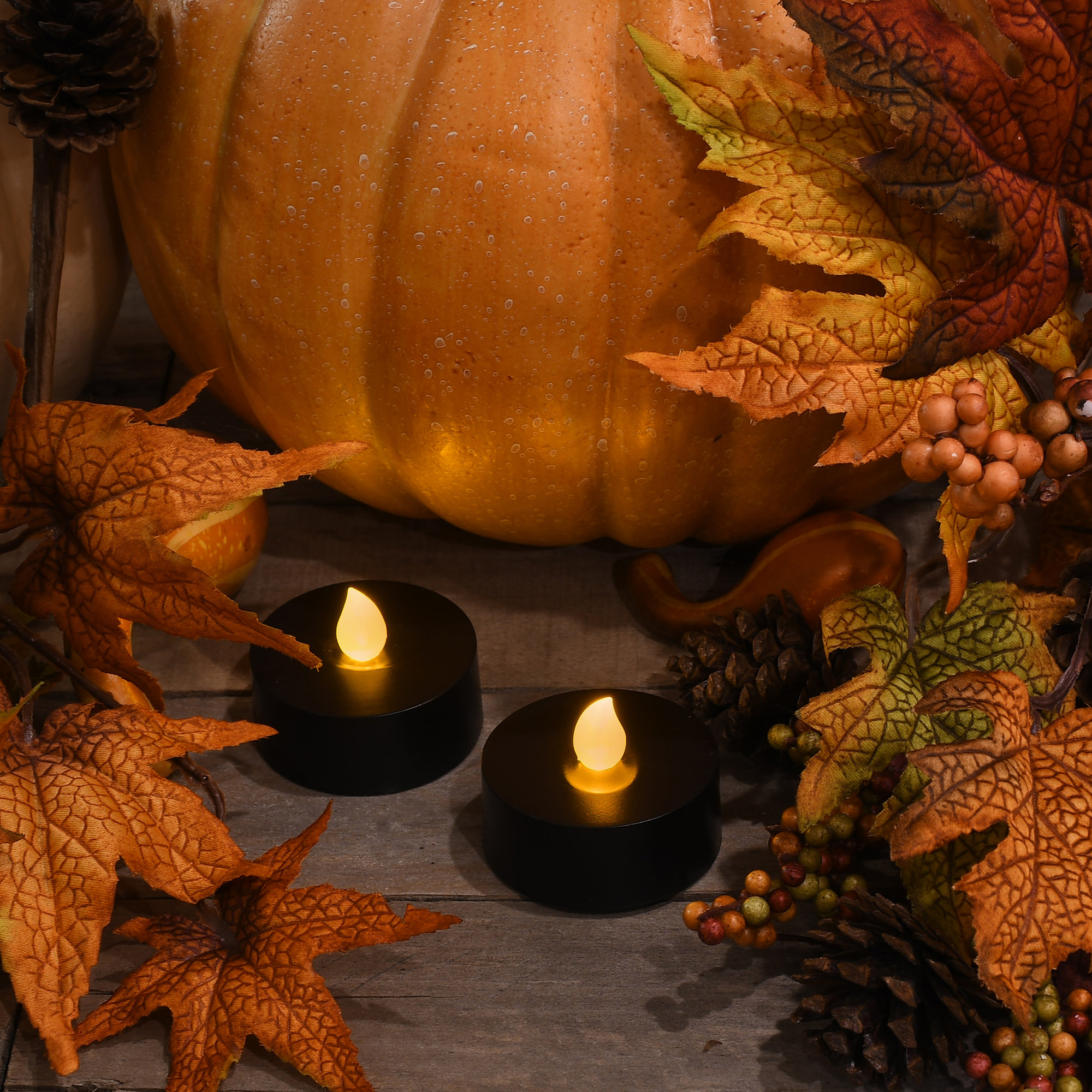 The Holiday Aisle® Extra Large Battery Operated Tea Lights with Remote