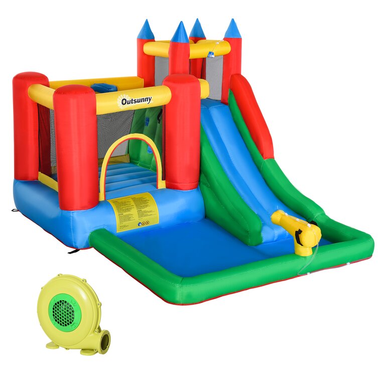 Inflatable Bouncy Bounce House Castle Play House Jumper Room w/ Water Slide Safe 
