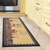 & 18"x30" SET OF 2 PRINTED KITCHEN RUGS 20"x40" KH FAT CHEF IN THE KITCHEN 