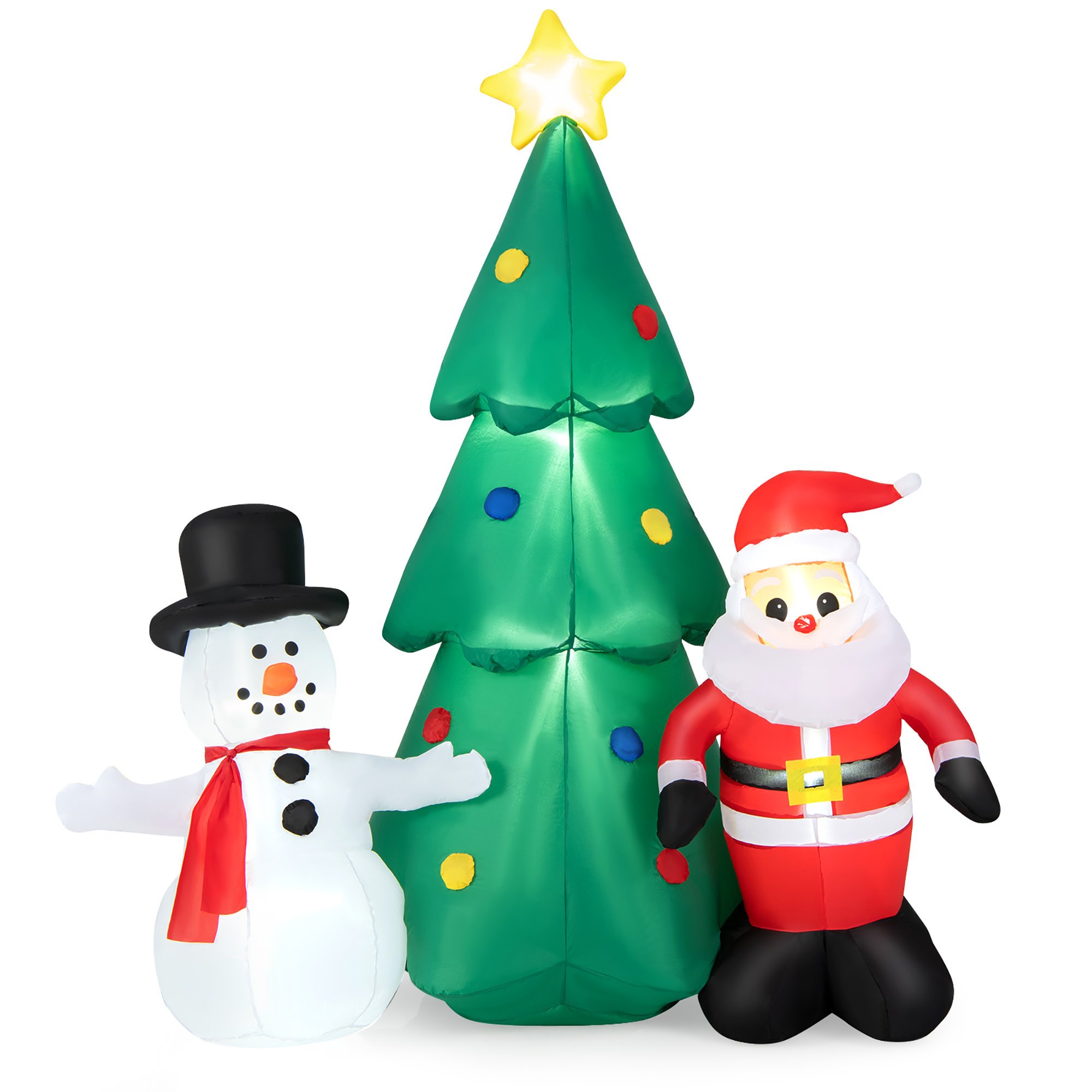 The Holiday Aisle® Lighted Blow up Tree Christmas Decor Tree Inflatable ...