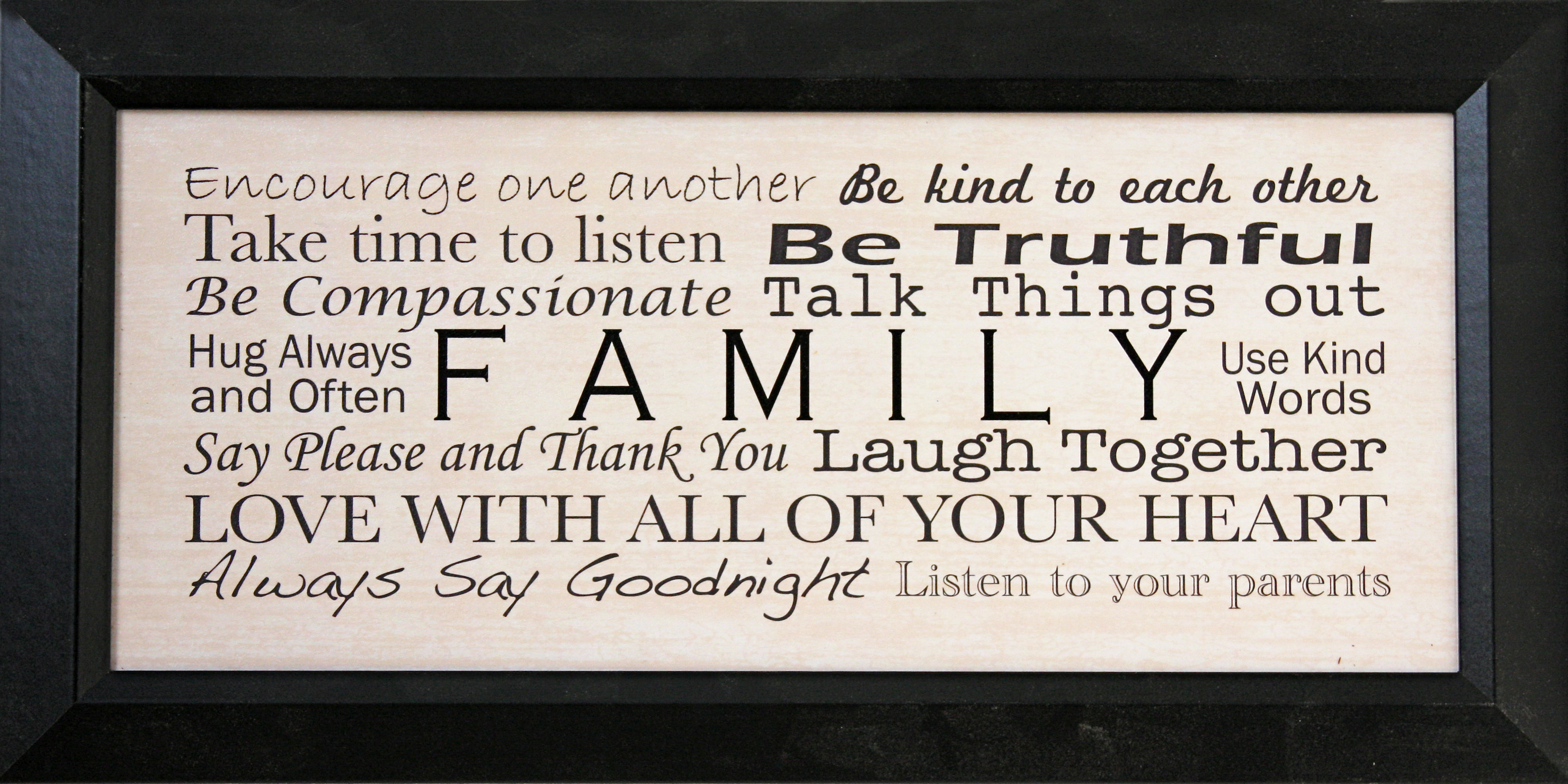 Winston Porter Be Truthful Family Quotes Picture Frame Textual Art Wayfair