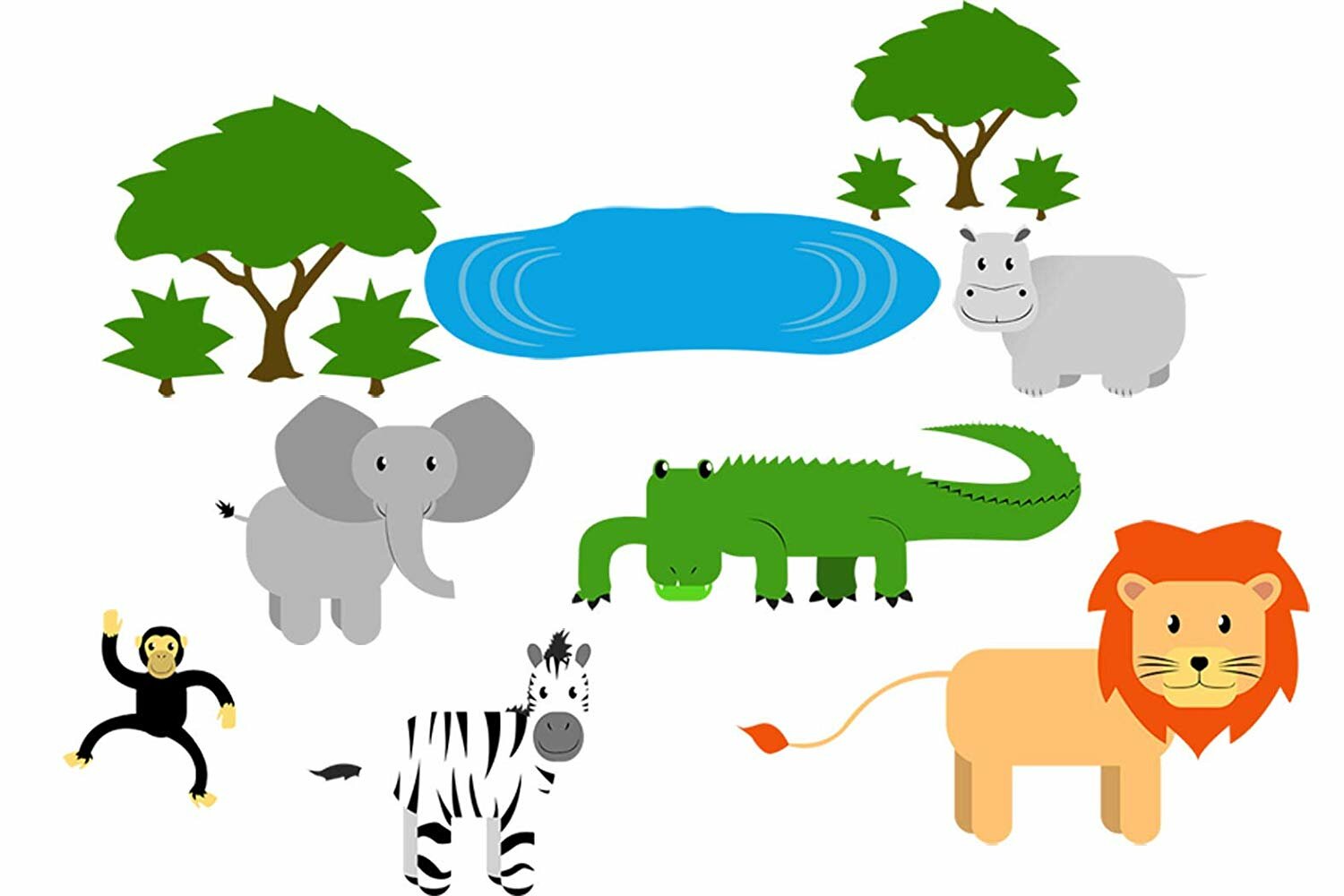 Zoomie Kids Safari Nursery Animals Jungle Stickers for Kids Playroom Wall  Decal | Wayfair