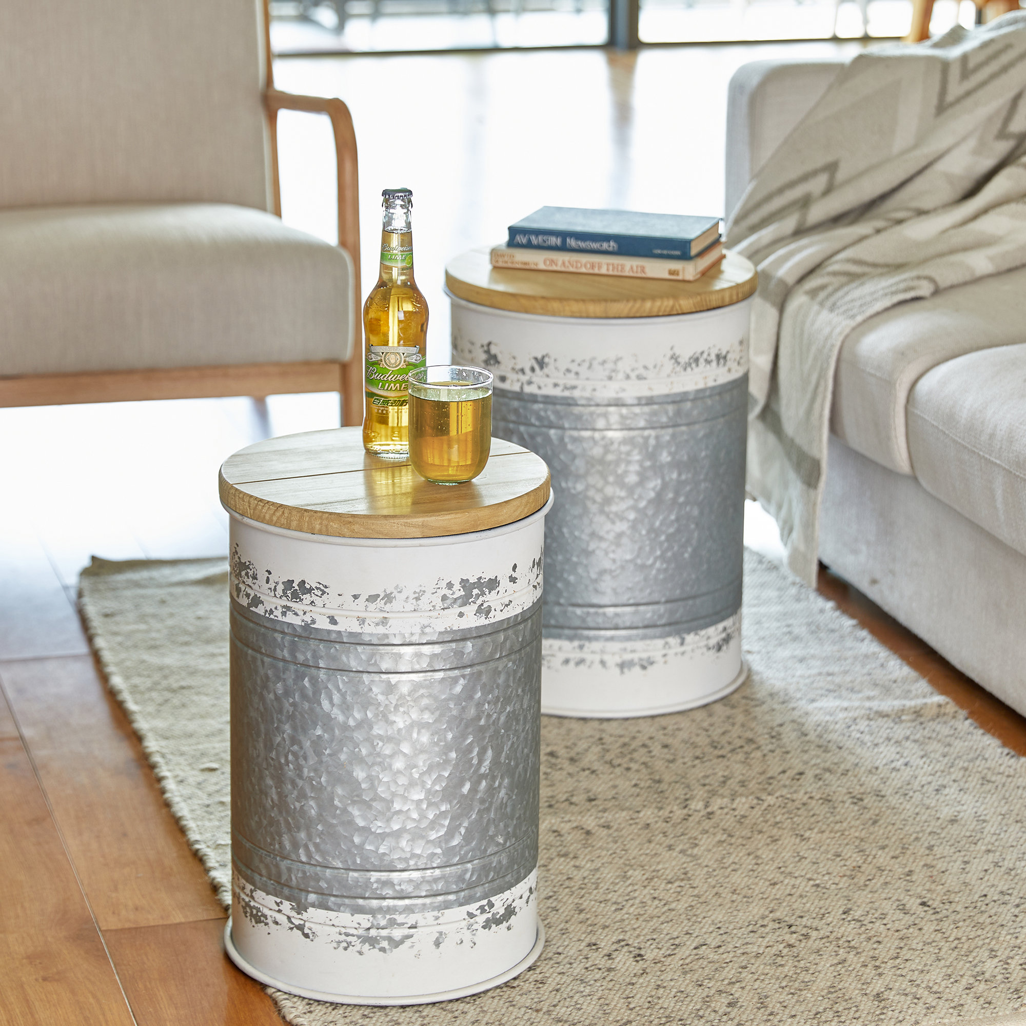 Rosalind Wheeler Sowa Solid Wood Drum Nesting Tables & Reviews | Wayfair