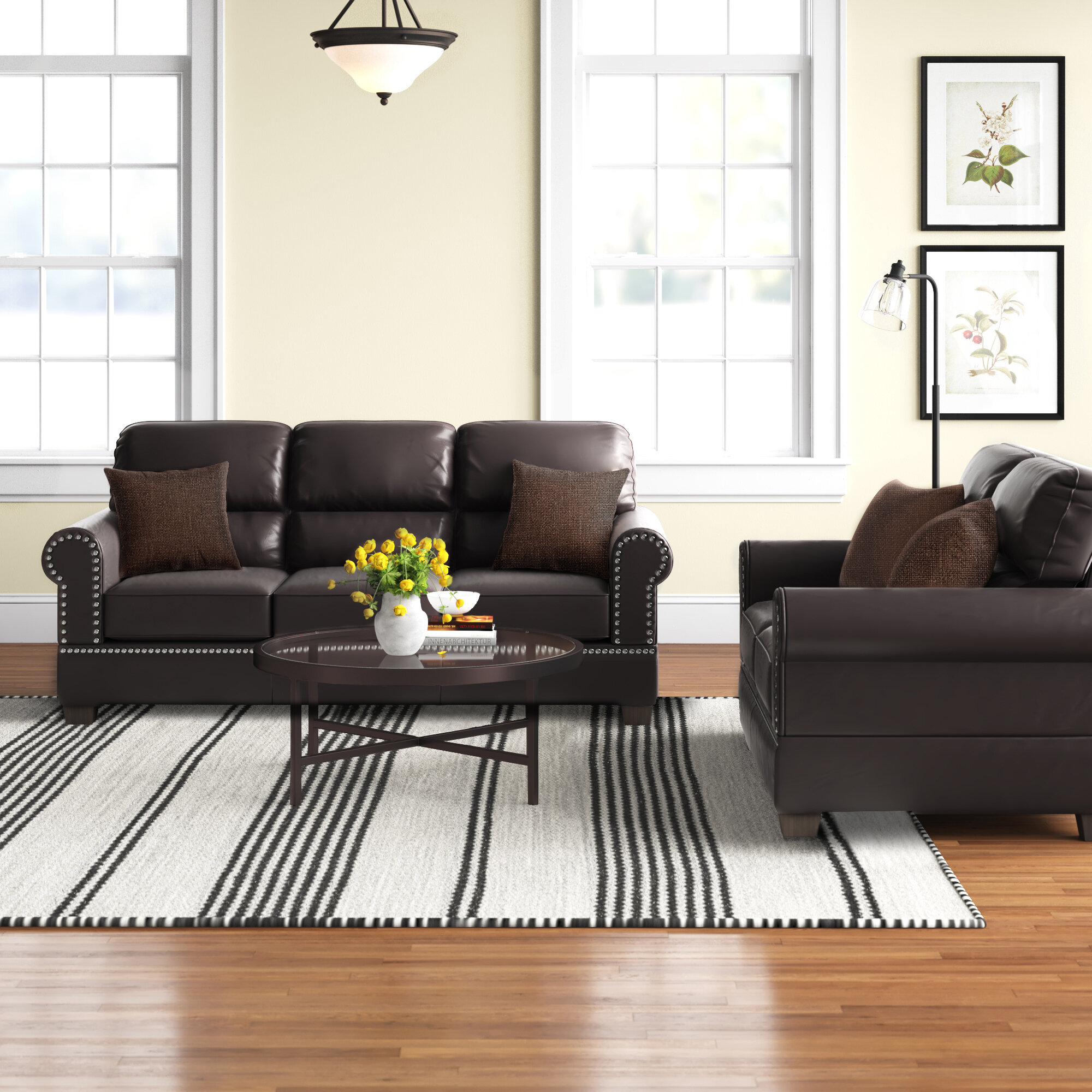 Boyster 2 Piece Faux Leather Living Room Set