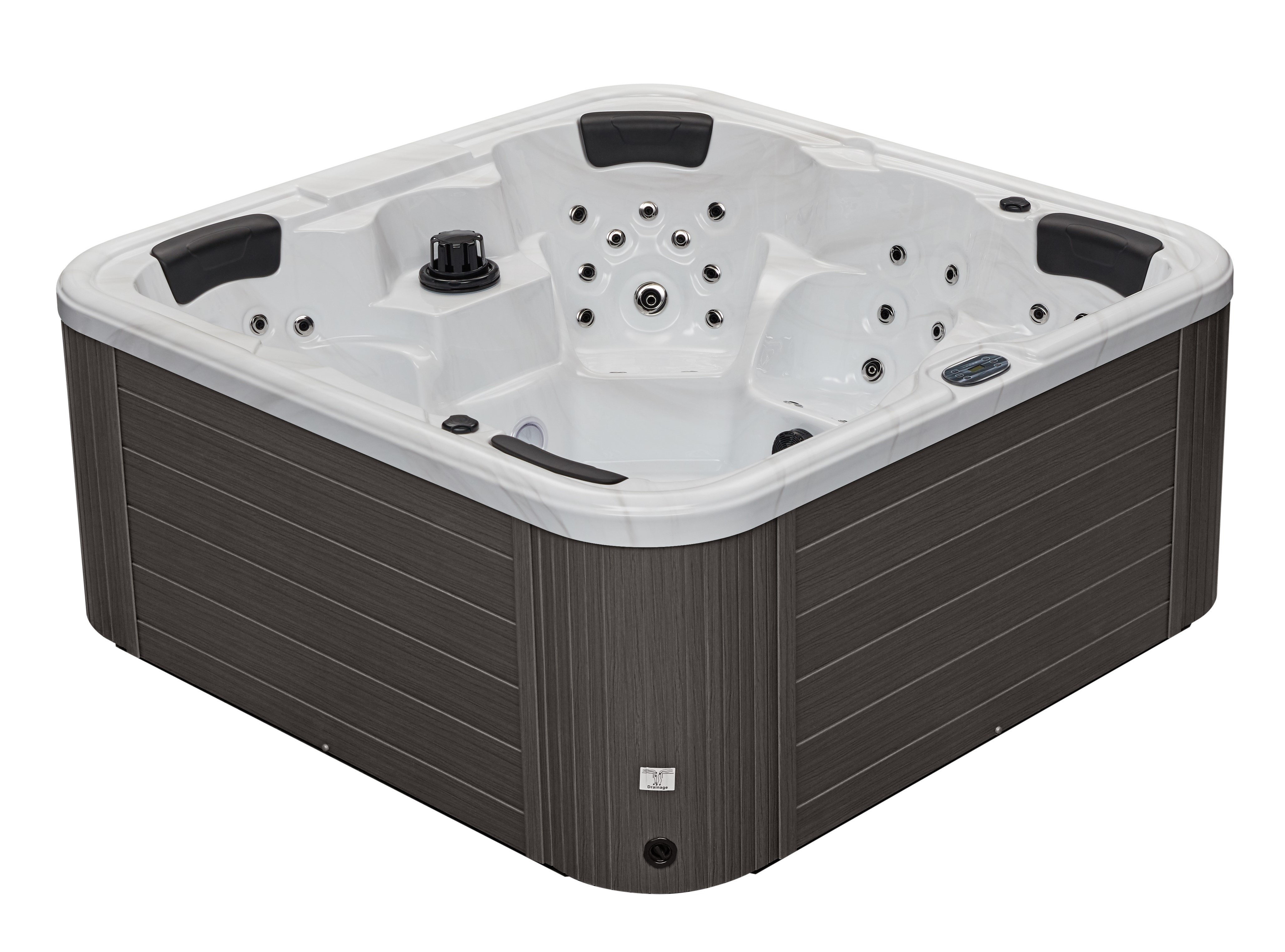 Luxury Spas 61 Jet Acrylic Square Hot Tub with Ozonator in Gray Wayfair