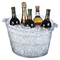 Clear Acrylic Ice Bucket Wine Cooler Barware Party Champagne Buckets 35x25cm 